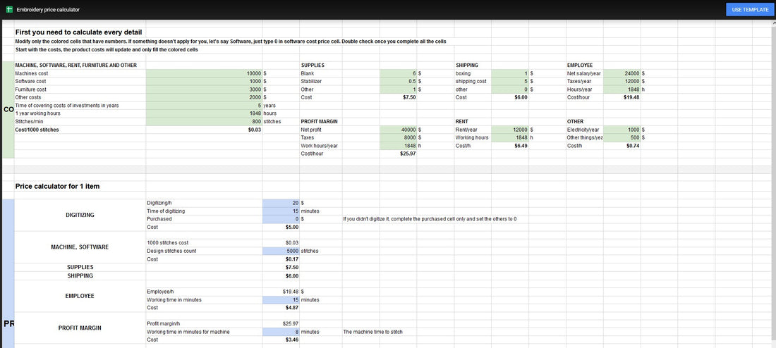 How Much does Embroidery Cost? Calculate your embroidery price with our Free Embroidery Pricing Spreadsheet
