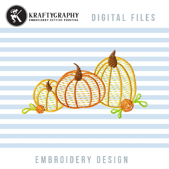 Friendsgiving Squad Pumpkin Thanksgiving Filled Machine Embroidery Design  Digitized Pattern