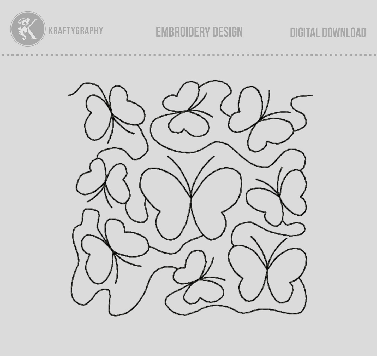 Butterfly Quilting Machine Embroidery Designs – Quilting Block Patterns – Multiple Sizes & File Formats-Kraftygraphy