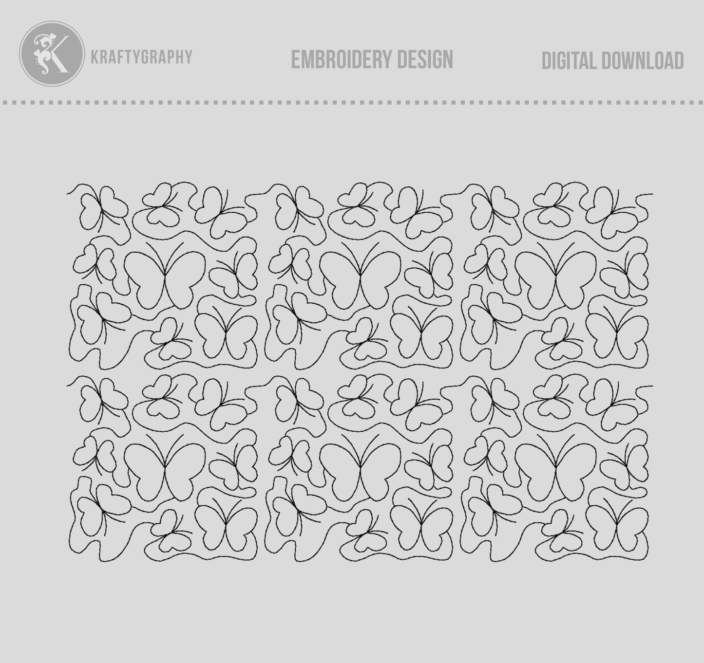 Butterfly Quilting Machine Embroidery Designs – Quilting Block Patterns – Multiple Sizes & File Formats-Kraftygraphy
