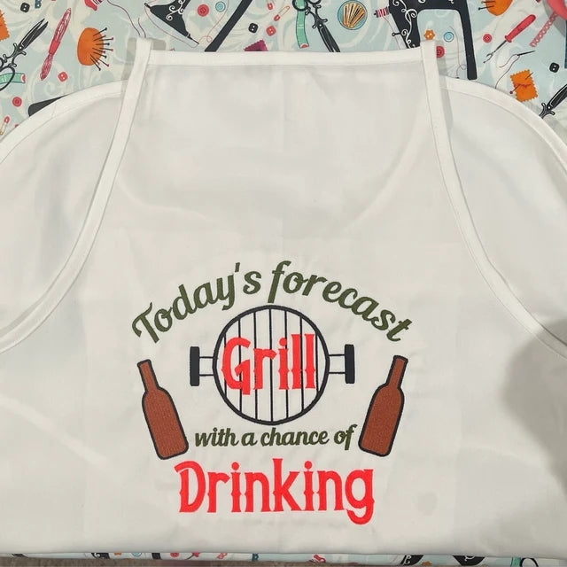 Grill BBQ Machine Embroidery Designs Bundle – Funny Kitchen Towel & Apron Sayings – Outdoor Cooking Embroidery Files-Kraftygraphy