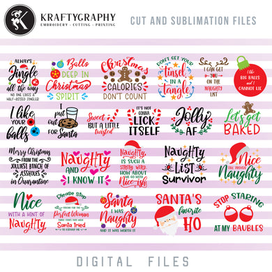 Funny Christmas SVG Bundle, Adult Humor Clipart, Naughty SVG Designs, Rude Christmas Sayings SVG Cut Files, Christmas Quotes PNG for Sublimation, Christmas 2020 Dxf Files, Christmas Quarantine Clip Art, Christmas Mature Sayings SVG Cutting Files-Kraftygraphy