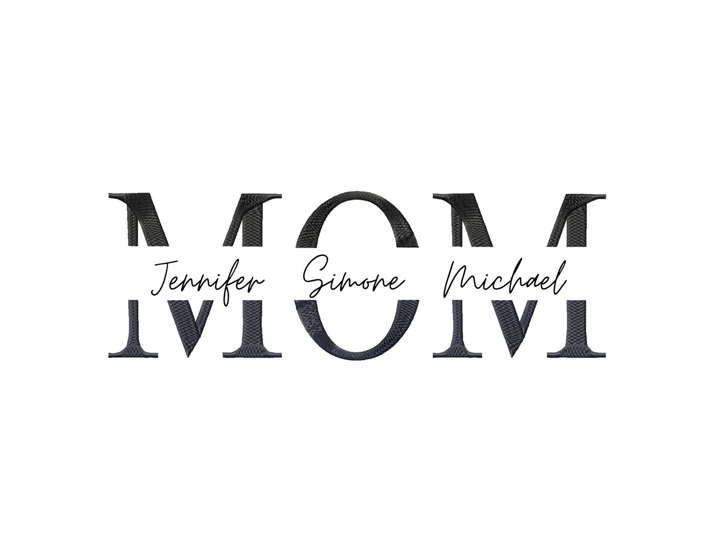 Mom Split Word Monogram Frame Embroidery Design – Add Kids' Names, Multiple Sizes & Formats-Kraftygraphy