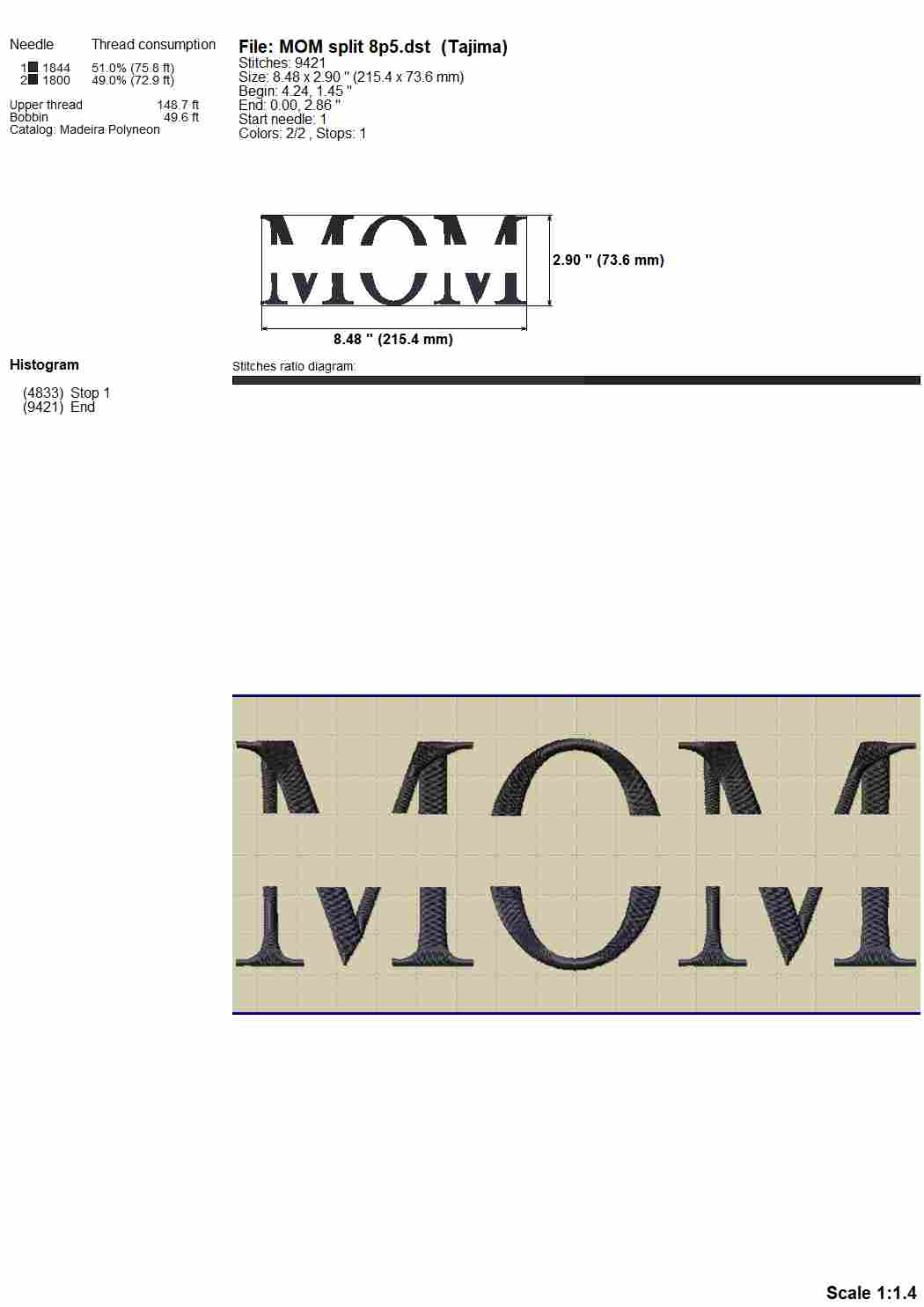 Mom Split Word Monogram Frame Embroidery Design – Add Kids' Names, Multiple Sizes & Formats-Kraftygraphy
