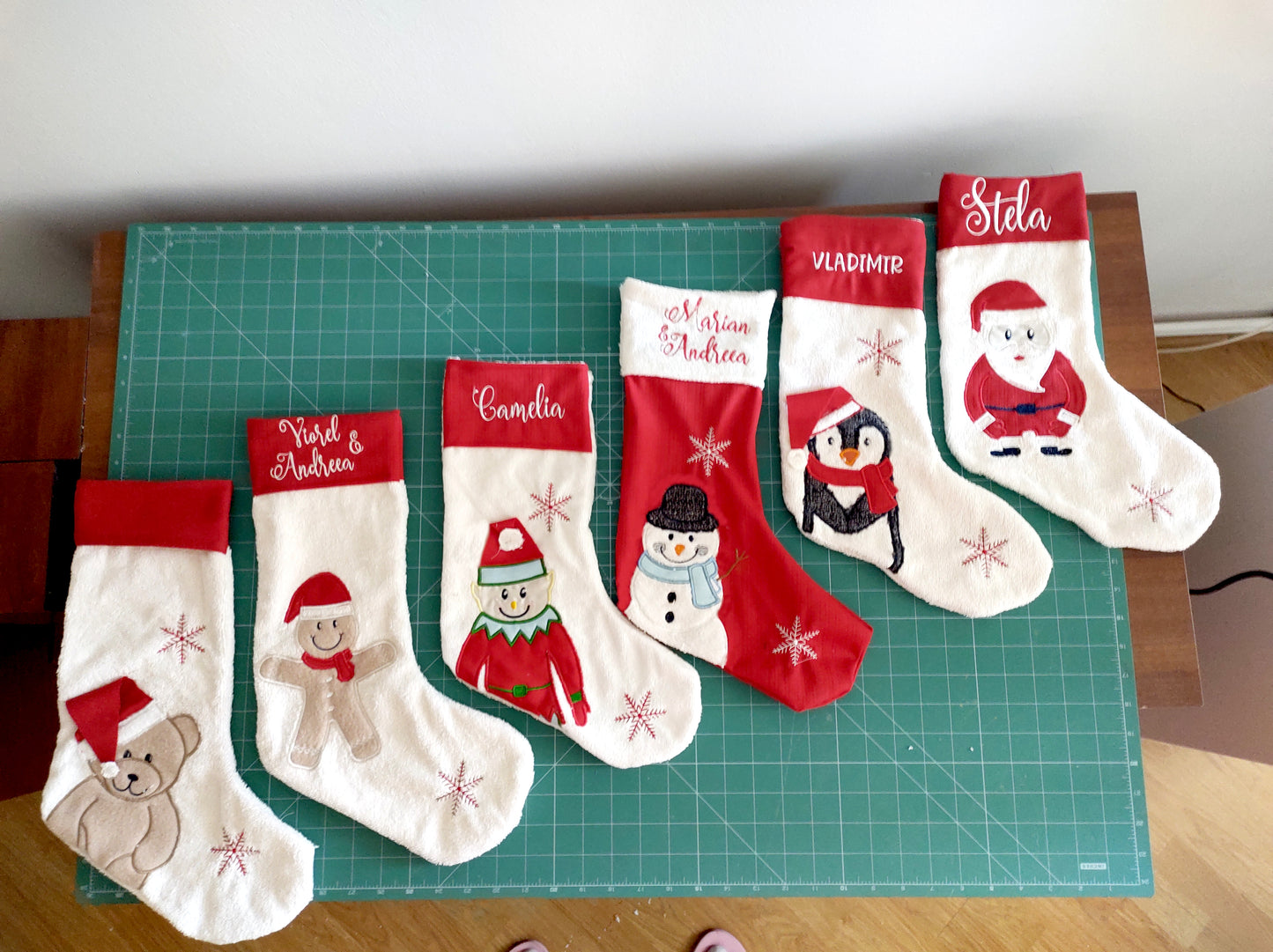 DIY Christmas Stocking Sewing Pattern PDF File, Machine Embroidery Applique, 5 X 7 Hoop Size, With Liner, Cuff and Christmas Animals-Kraftygraphy