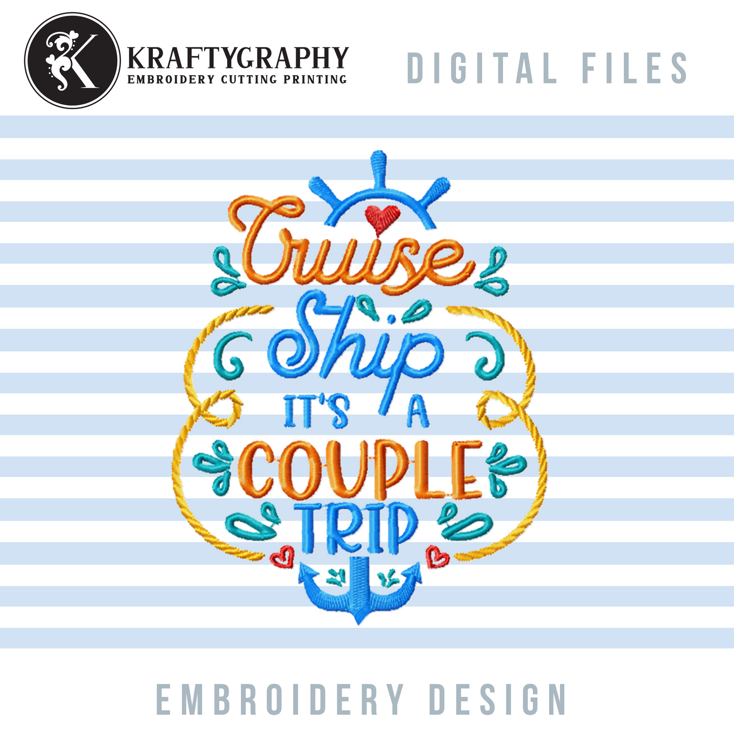 Cruise Machine Embroidery Designs Bundle | Cruising Together Sayings, Cruise Ship Patterns, Vacation Embroidery Files-Kraftygraphy