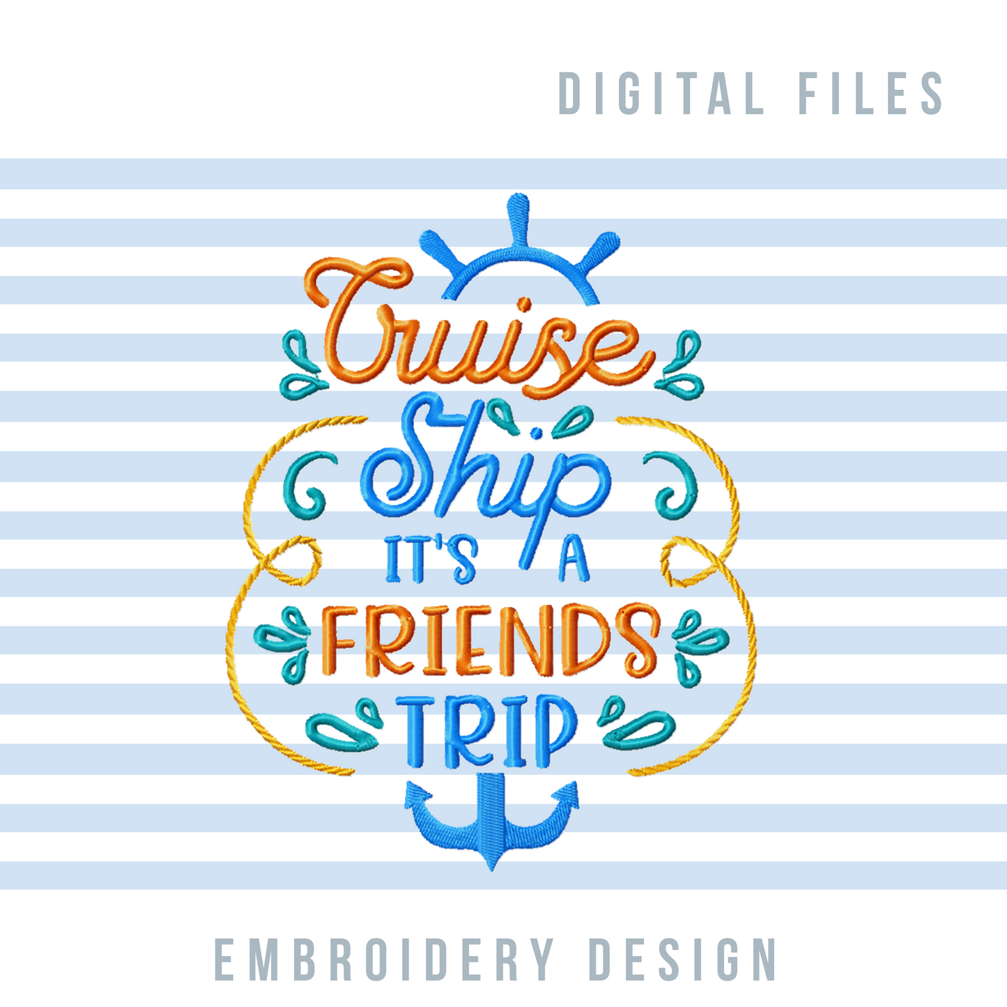 Cruise Machine Embroidery Designs Bundle | Cruising Together Sayings, Cruise Ship Patterns, Vacation Embroidery Files-Kraftygraphy