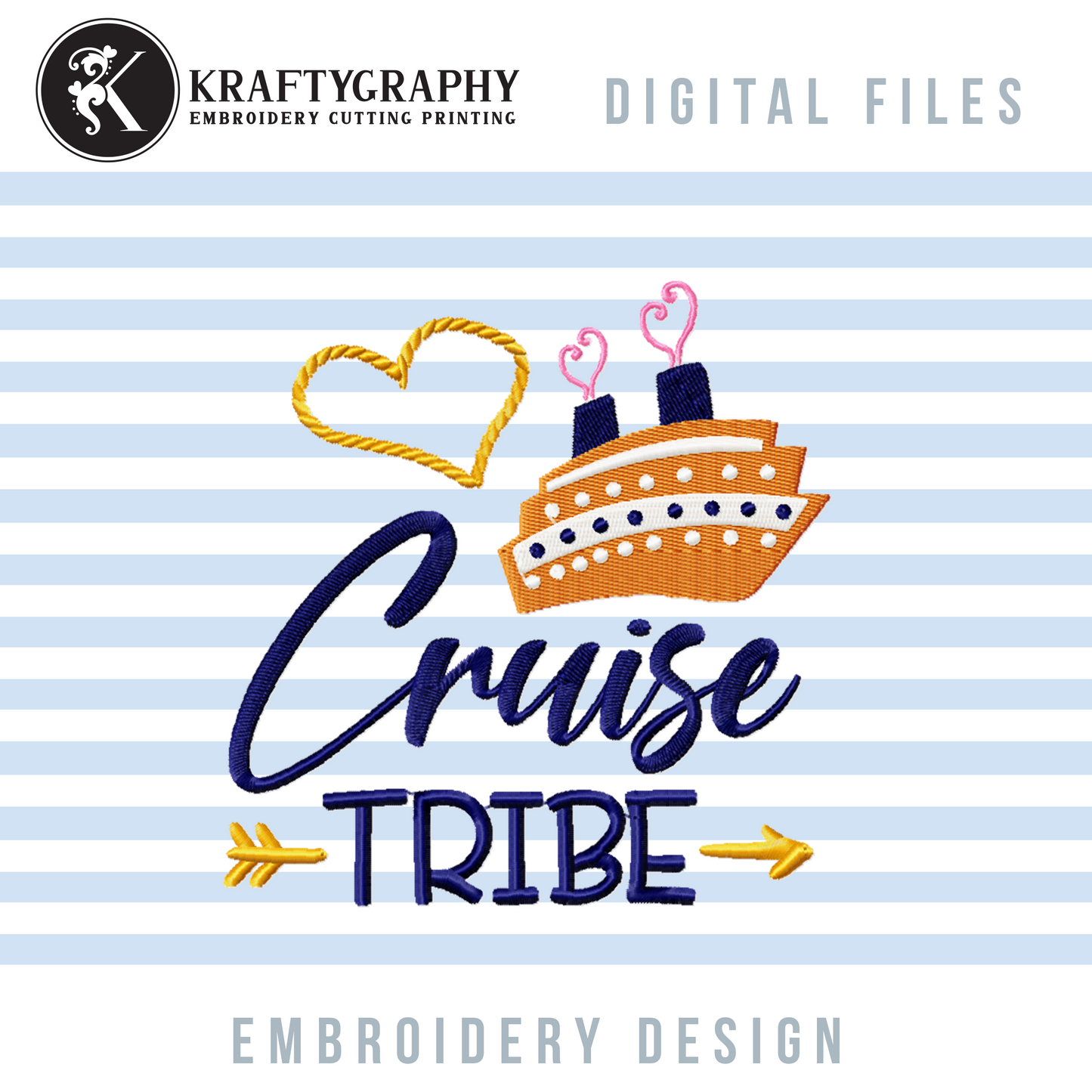 Cruise Machine Embroidery Designs Bundle | Cruising Together Sayings, Cruise Ship Patterns, Vacation Embroidery Files-Kraftygraphy
