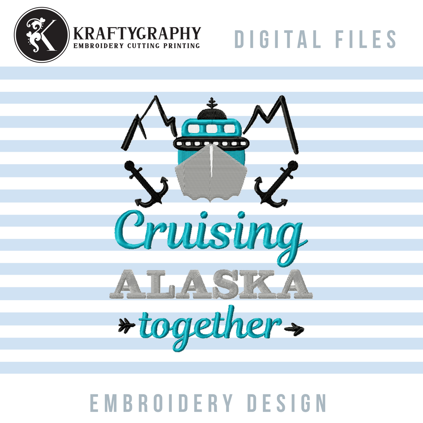 Cruise Machine Embroidery Designs Bundle | Cruising Together Sayings, Cruise Ship Patterns, Vacation Embroidery Files-Kraftygraphy