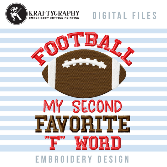 Football Machine Embroidery Designs Bundle for Family Shirts, Football Embroidery Patterns, Funny Football Embroidery Sayings, Football Pes Files-Kraftygraphy
