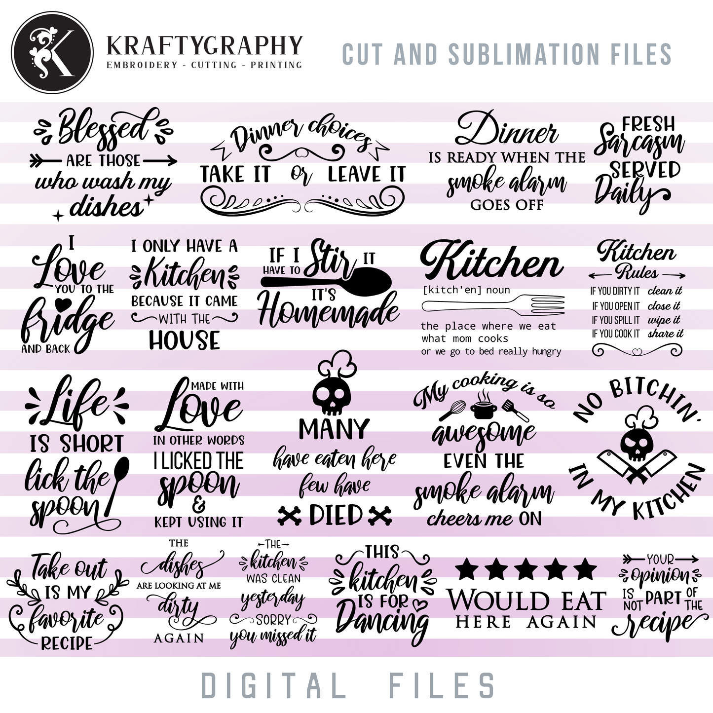 Funny Kitchen SVG Bundle, Kitchen Sayings Word Art, Hilarious Kitchen Signs Decals, Adult Humor Dxf Quotes, Sarcastic PNG Sublimation, Rude SVG-Kraftygraphy