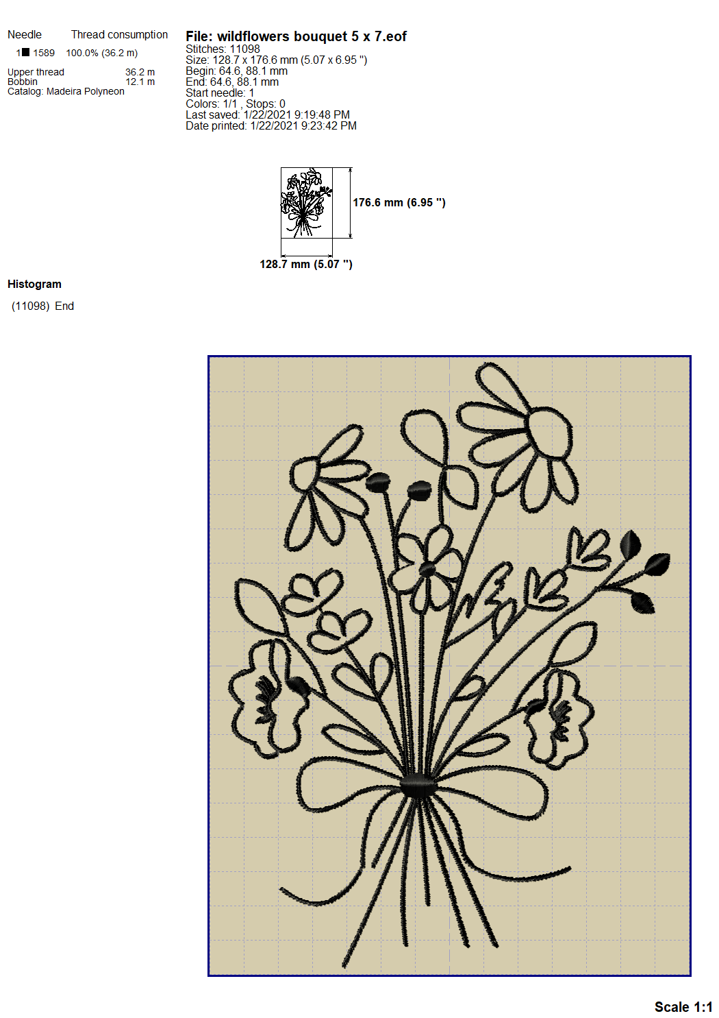 Wild Flower Bouquet Embroidery Designs, Wildflowers Embroidery Patterns, Bouquet of Wildflowers Machine Embroidery Files, Flowers Embroidery Outline, Daisy Bouquet Single Line Embroidery, Simple Floral Pes Files-Kraftygraphy