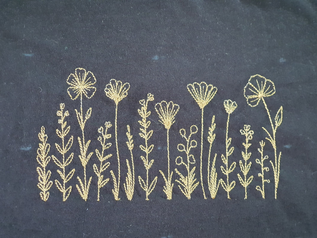 Meadow Wildflowers border machine embroidery design-Kraftygraphy