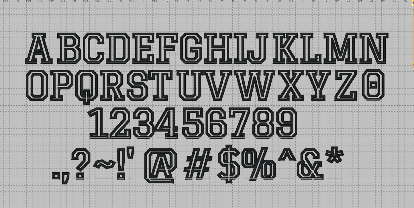 Sport applique font for Machine Embroidery | Native BX File only | Bean and Satin applique-Kraftygraphy