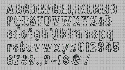 Western Native Bx Font, Applique Alphabet, Punctuation and Numbers with Bean Stitch Outline-Kraftygraphy