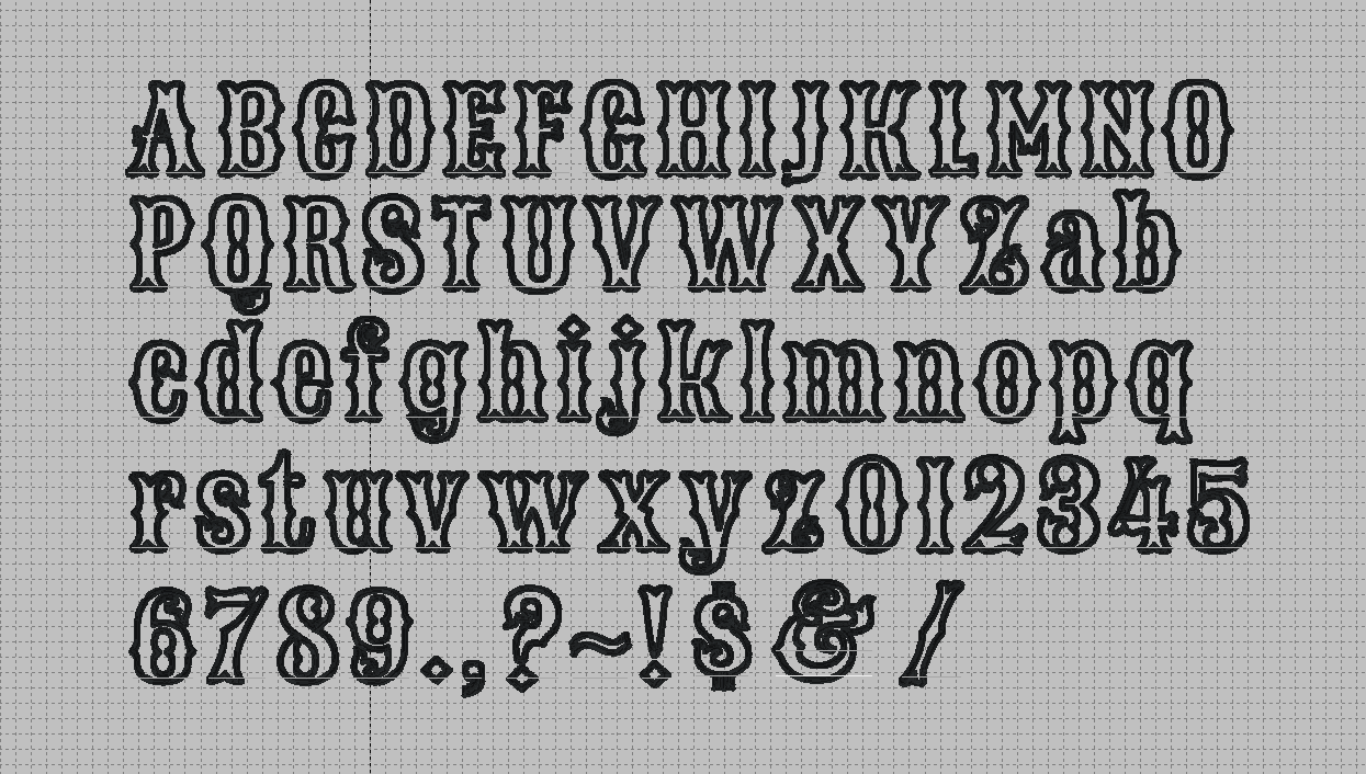 Western Native Bx Font, Applique Alphabet, Punctuation and Numbers with Satin Stitch Outline-Kraftygraphy