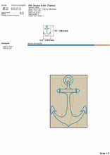 Load image into Gallery viewer, Simple anchor outline machine embroidery design line art-Kraftygraphy
