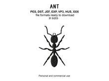 Load image into Gallery viewer, Ant Machine Embroidery Design, Mini Ant Silhouette Embroidery Files-Kraftygraphy
