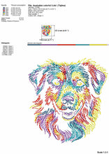 Load image into Gallery viewer, Australian shepherd cattle dog machine embroidery design colorful, bean stitch, 5 sizes-Kraftygraphy
