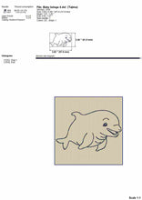 Load image into Gallery viewer, Baby beluga whale embroidery design outline-Kraftygraphy
