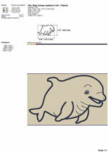 Load image into Gallery viewer, Cute beluga cartoon applique machine embroidery design-Kraftygraphy
