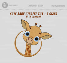 Load image into Gallery viewer, Cute Baby Giraffe Machine Embroidery Designs, Baby Girl Embroidery Patterns-Kraftygraphy
