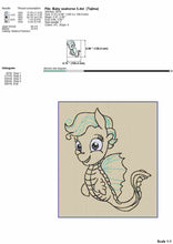 Load image into Gallery viewer, Cute baby sea horse machine embroidery design outline-Kraftygraphy
