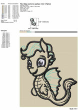 Load image into Gallery viewer, Cute baby seahorse applique machine embroidery design cartoon-Kraftygraphy
