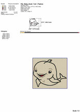 Load image into Gallery viewer, Cute baby whale applique machine embroidery design-Kraftygraphy
