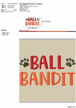 Load image into Gallery viewer, Ball Bandit - machine embroidery design for dog bandana-Kraftygraphy

