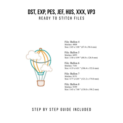 ITH Balloon Machine Embroidery Design Project for Baby-Kraftygraphy