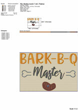 Load image into Gallery viewer, Funny summer camping dog pet bandana machine embroidery designs - Bark_b_q Master-Kraftygraphy
