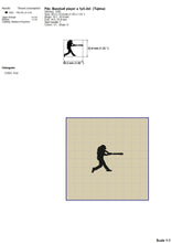 Load image into Gallery viewer, Mini Baseball Player Machine Emroidery Design-Kraftygraphy
