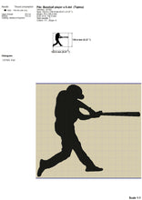 Load image into Gallery viewer, Mini Baseball Player Machine Emroidery Design-Kraftygraphy
