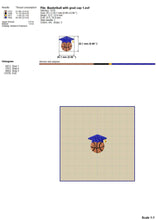 Load image into Gallery viewer, Senior Basketball Machine Embroidery Design, Basketball with Graduation Cap, Embroidery Design for Robe and Sash-Kraftygraphy
