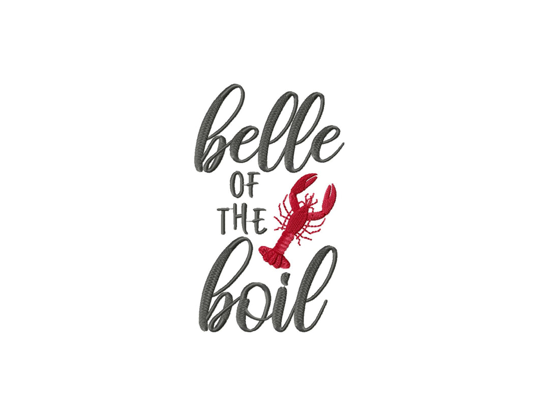 Belle of the boil embroidery sayings, crawfish embroidery patterns for machine-Kraftygraphy