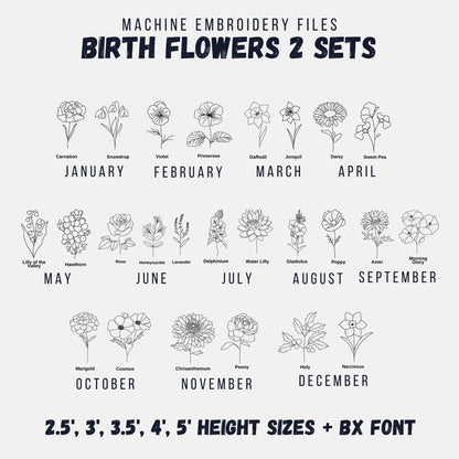 Floral Embroidery Designs for Mother’s Day – BX Script Font & Wildflower Extras for Machine Embroidery-Kraftygraphy