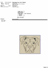 Load image into Gallery viewer, Boxer dog face machine embroidery design, outline style, multiple sizes and file types-Kraftygraphy

