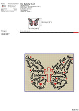 Load image into Gallery viewer, Religious Butterfly Machine Embroidery Patterns, Christianity Word Art Embroidery Designs, Girl Pes Files-Kraftygraphy
