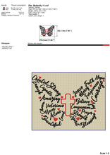 Load image into Gallery viewer, Religious Butterfly Machine Embroidery Patterns, Christianity Word Art Embroidery Designs, Girl Pes Files-Kraftygraphy

