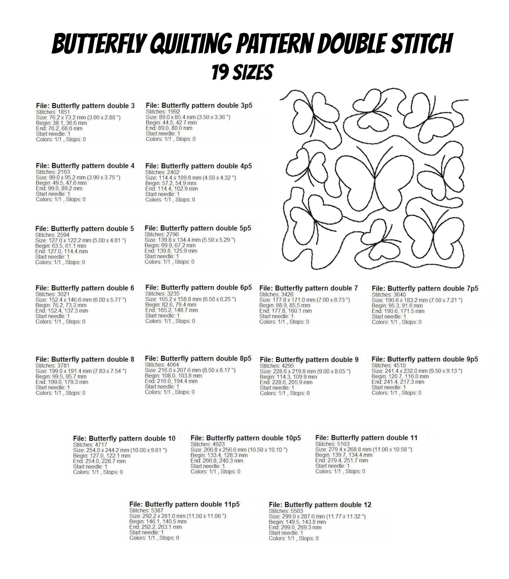 Butterfly Quilting Machine Embroidery Designs – Quilting Block Patterns – Multiple Sizes & File Formats-Kraftygraphy