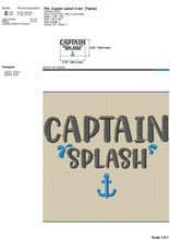 Load image into Gallery viewer, Captain splash - funny dog bandana embroidery design for summer beach-Kraftygraphy
