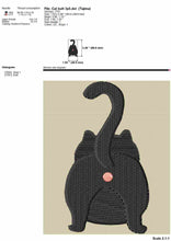 Load image into Gallery viewer, Cat butt machine embroidery design, funny cat embroidery patterns fill stitch-Kraftygraphy
