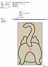 Load image into Gallery viewer, Cat butt applique machine embroidery design-Kraftygraphy
