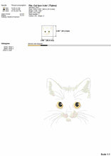 Load image into Gallery viewer, Cute kitten face machine embroidery design for DARK fabrics, 8 sizes-Kraftygraphy
