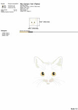 Load image into Gallery viewer, Cute kitten face machine embroidery design for DARK fabrics, 8 sizes-Kraftygraphy
