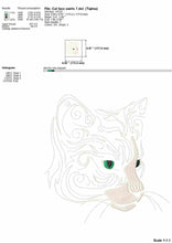 Load image into Gallery viewer, Cat portrait machine embroidery design art-Kraftygraphy
