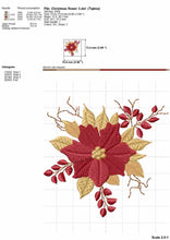 Load image into Gallery viewer, Christmas poinsettia red flower machine embroidery design-Kraftygraphy
