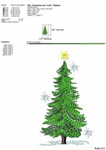 Load image into Gallery viewer, Elegant Christmas tree embroidery design for machine-Kraftygraphy
