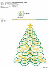 Load image into Gallery viewer, Decorative Christmas tree machine embroidery files-Kraftygraphy
